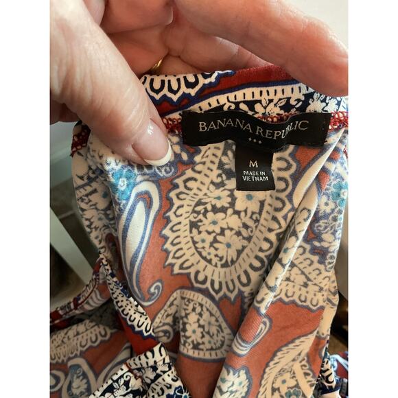 Banana Republic Paisley Perfect Travel Vacation Party Wash & Wear Sundress M - Picture 5 of 7